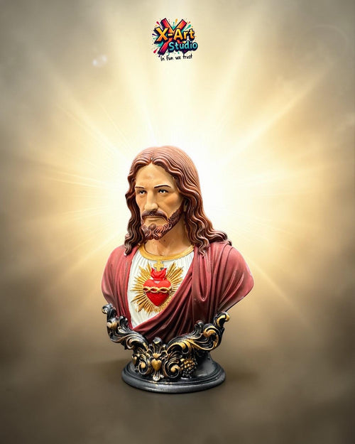 Sacred Heart Jesus Bust Sculpture, Christian Home Decor, Religious Figurine