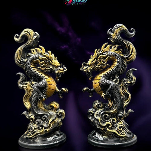 Dragon Statue – Hand Painted Resin Dragon Figurine – Fantasy Decor – Desk Decoration Gift