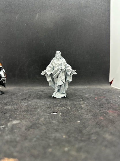 Low Poly Jesus Statue – Modern Christian Figurine – Minimalist Religious Decor – Resin Sculpture – Spiritual Gift