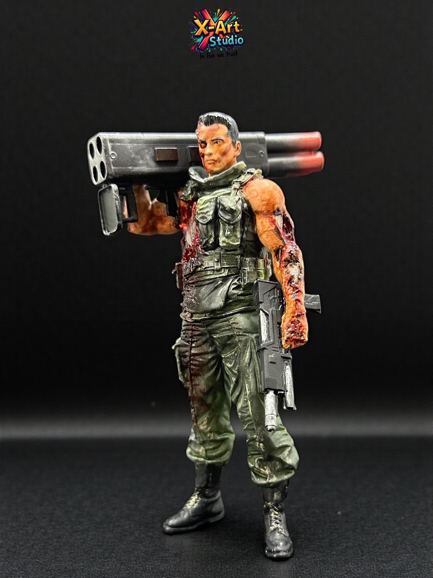 Endoskeleton Warrior Figurine – Hand-Painted Terminator Soldier Statue, Post-Apocalyptic Decor
