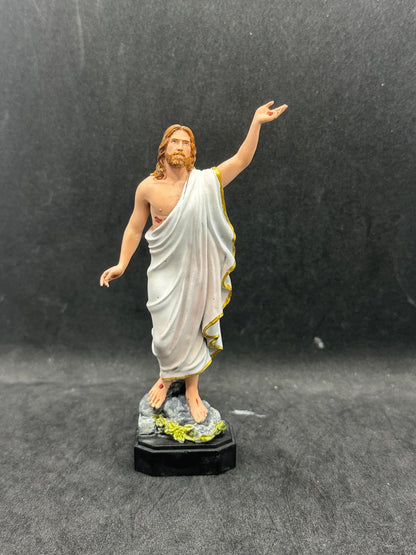 Hand Painted Jesus Christ Resurrection Statue – Christian Religious Resin Decor