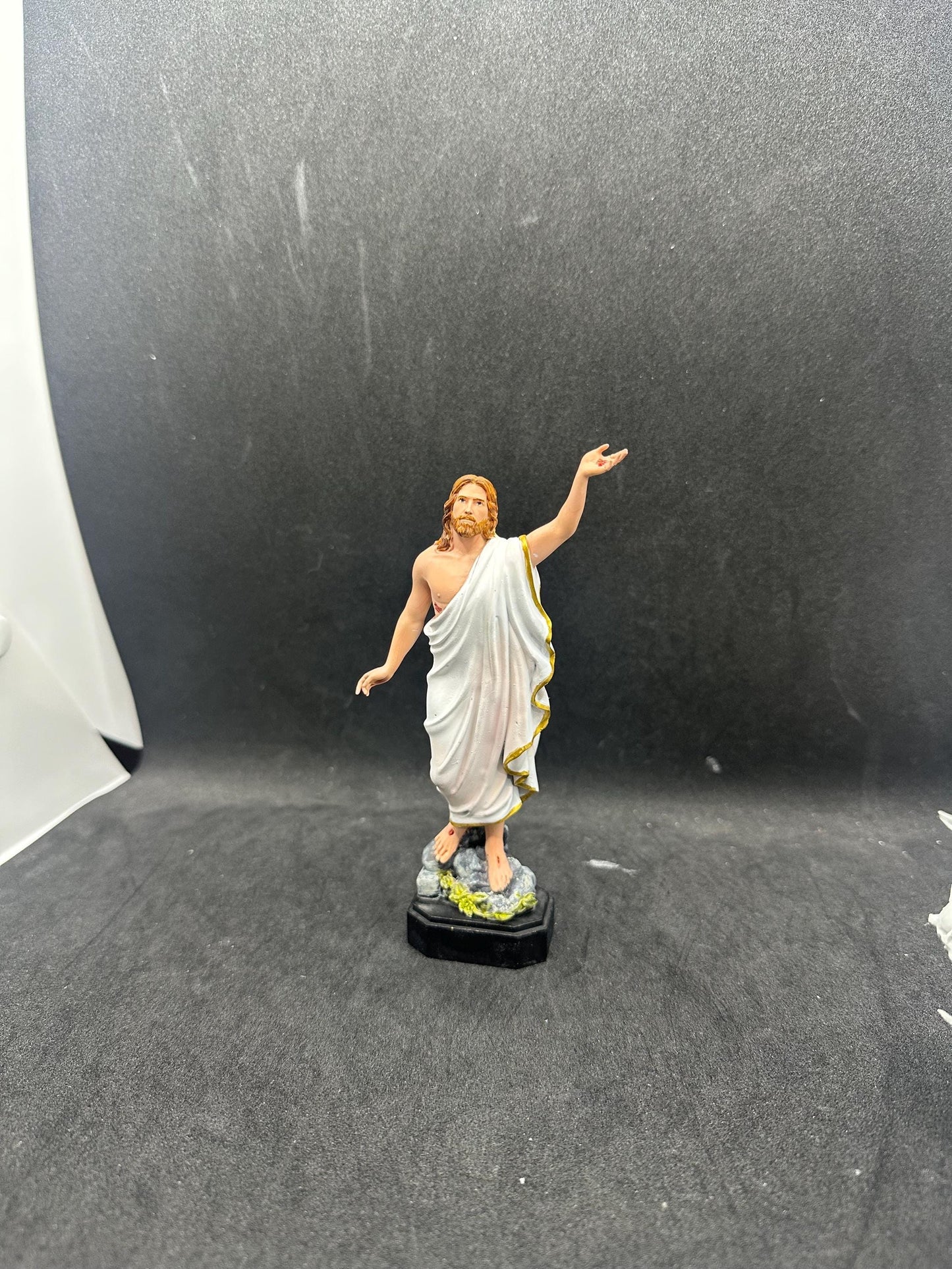 Hand Painted Jesus Christ Resurrection Statue – Christian Religious Resin Decor