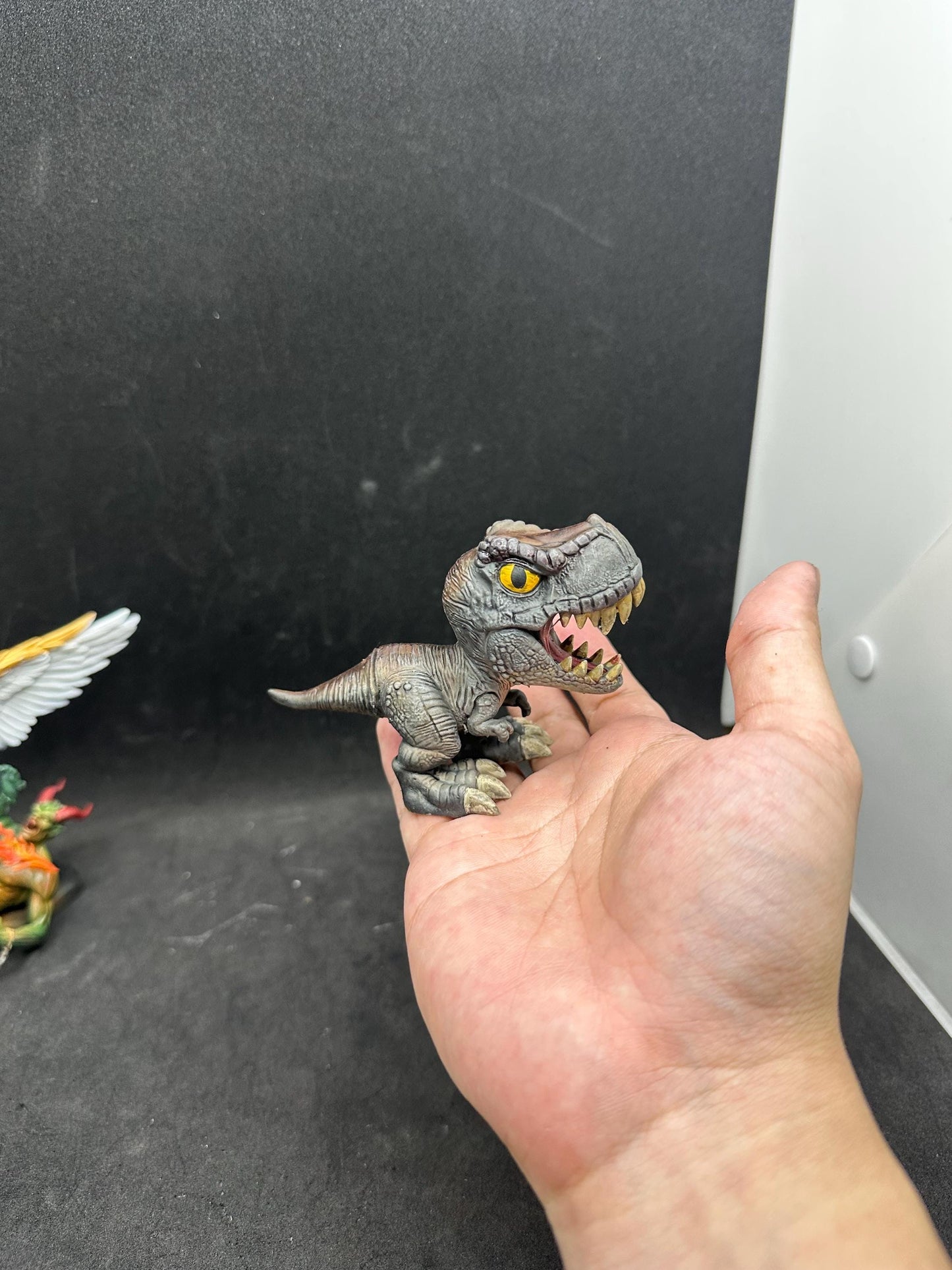 Hand-Painted T-Rex Figurine – Chibi Tyrannosaurus Rex Resin Desk Decor