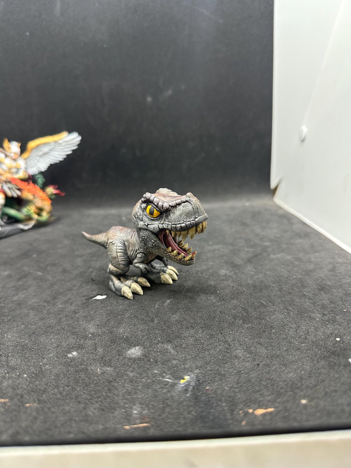 Hand-Painted T-Rex Figurine – Chibi Tyrannosaurus Rex Resin Desk Decor