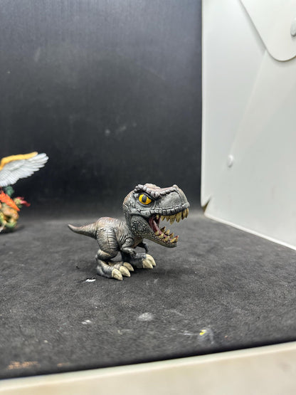 Hand-Painted T-Rex Figurine – Chibi Tyrannosaurus Rex Resin Desk Decor
