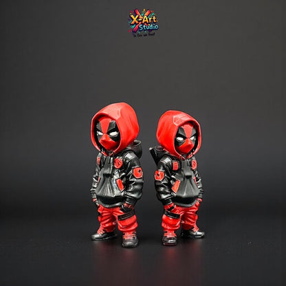 Hand-Painted Deadpool Chibi Figurine – Streetwear Anti-Hero Statue, Comic Collectible Desk Decor