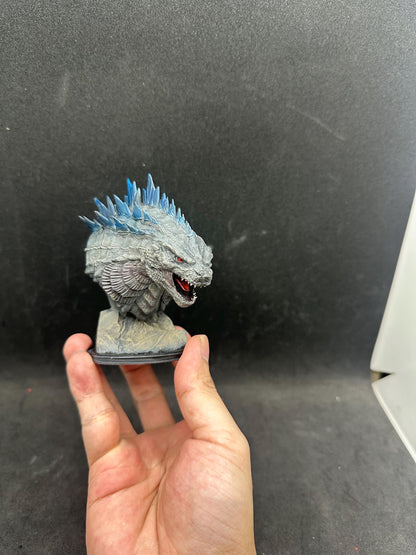 Hand Painted Godzilla Bust – Nuclear Kaiju, Radioactive Creature, Fantasy “King Monster” Style Decor
