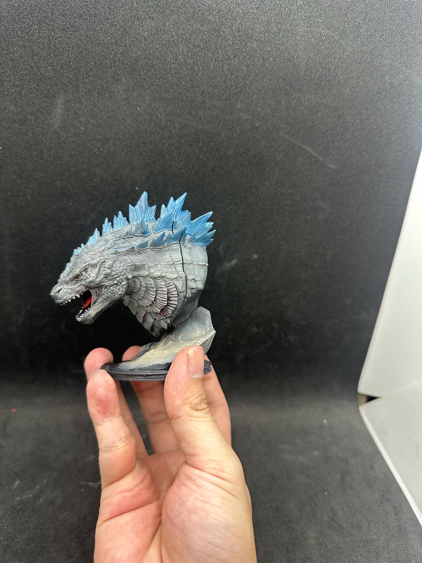 Hand Painted Godzilla Bust – Nuclear Kaiju, Radioactive Creature, Fantasy “King Monster” Style Decor