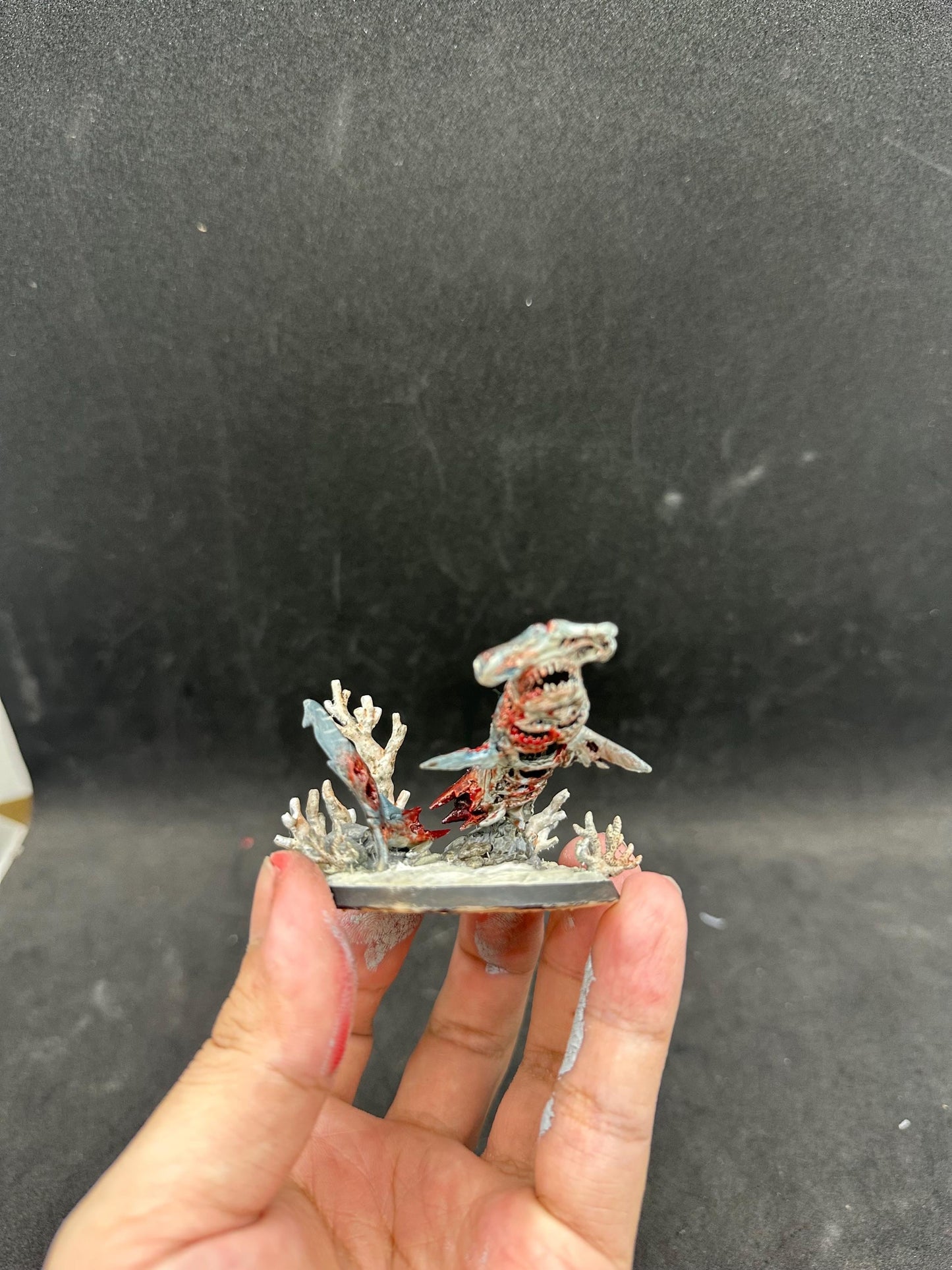 Hand-Painted Zombie Shark Figurine – Horror Ocean Statue, Undead Creature Desk Decor