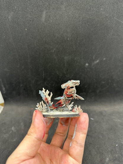Hand-Painted Zombie Shark Figurine – Horror Ocean Statue, Undead Creature Desk Decor