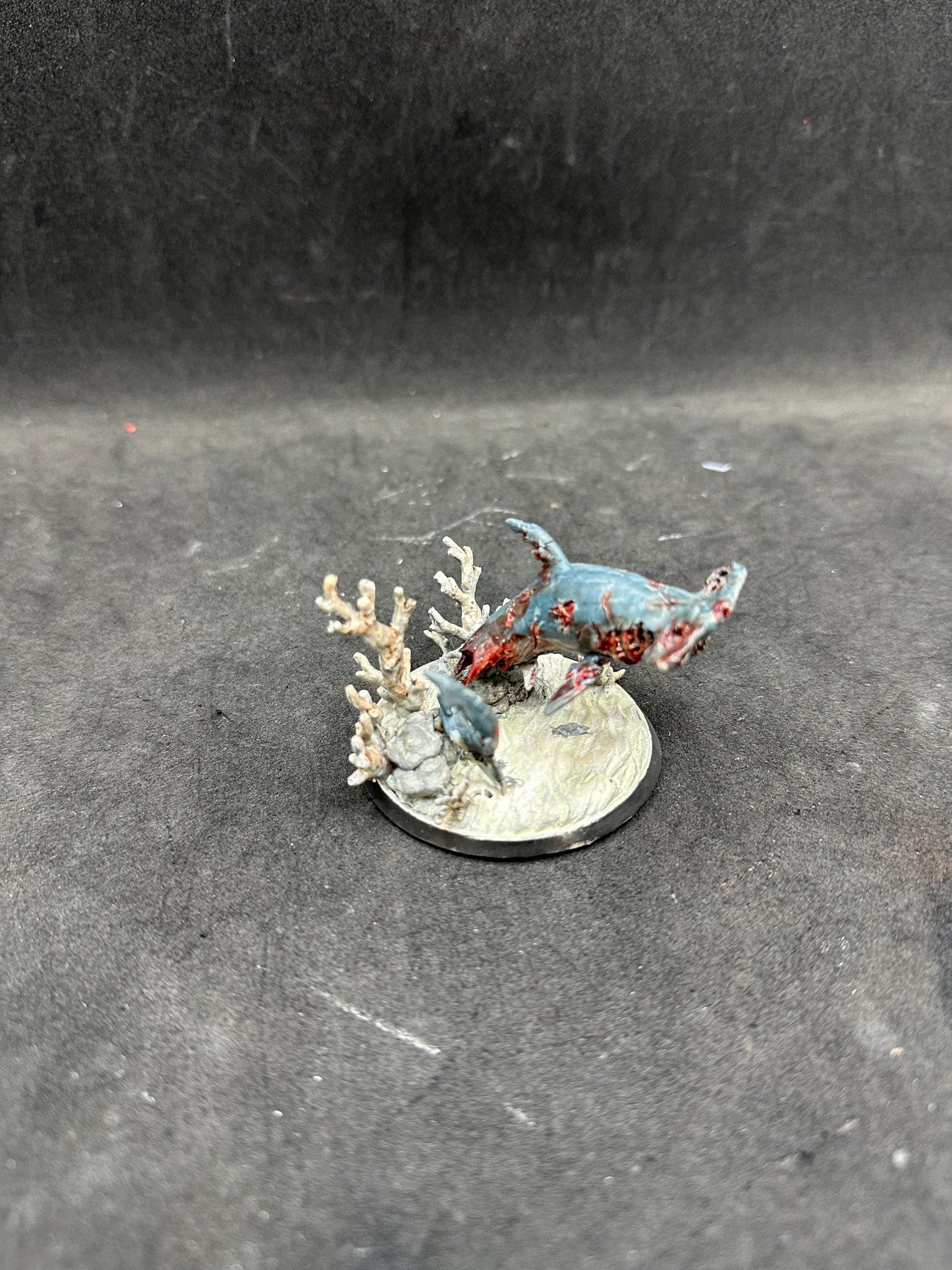 Hand-Painted Zombie Shark Figurine – Horror Ocean Statue, Undead Creature Desk Decor