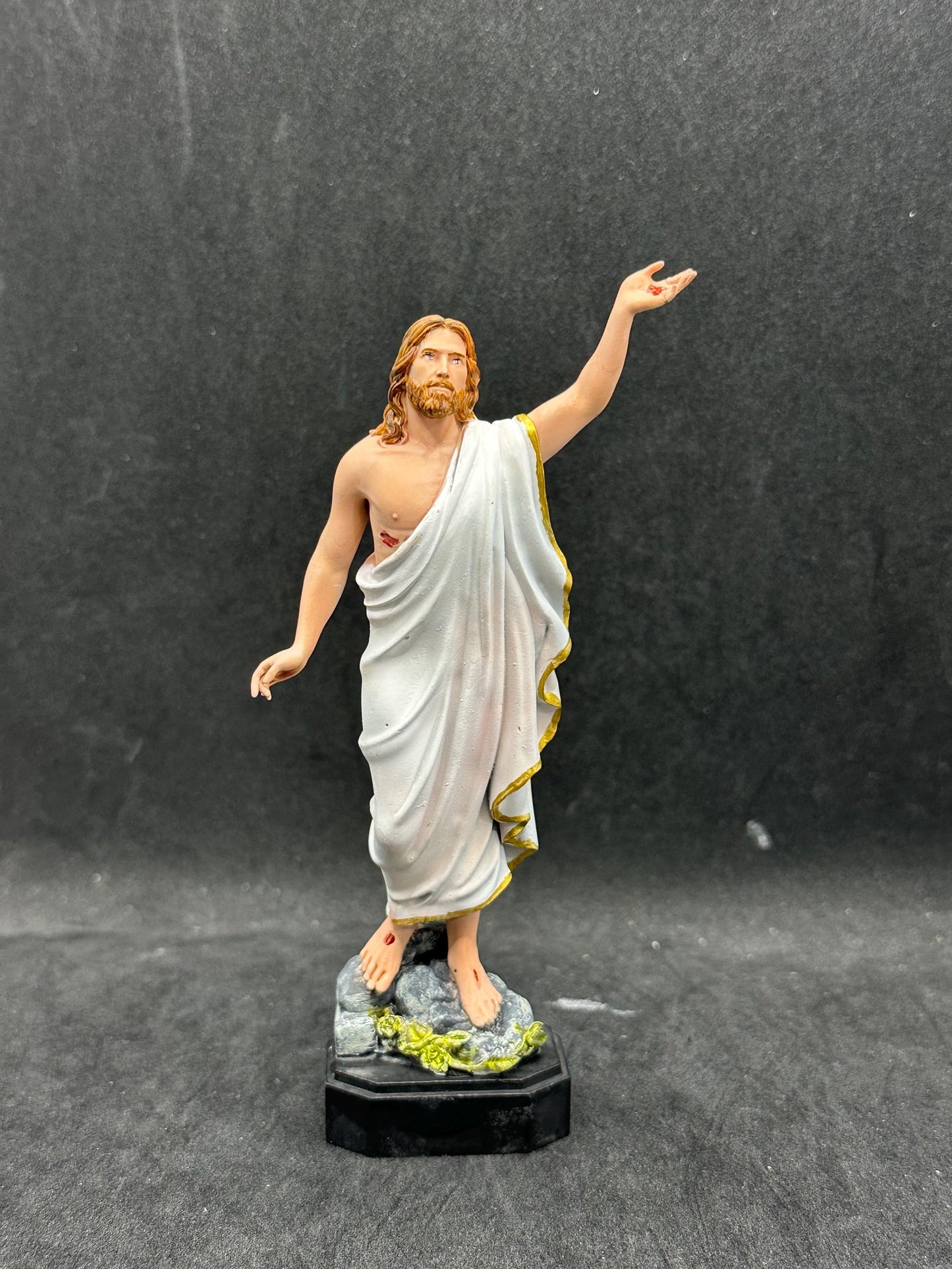 Hand Painted Jesus Christ Resurrection Statue – Christian Religious Resin Decor
