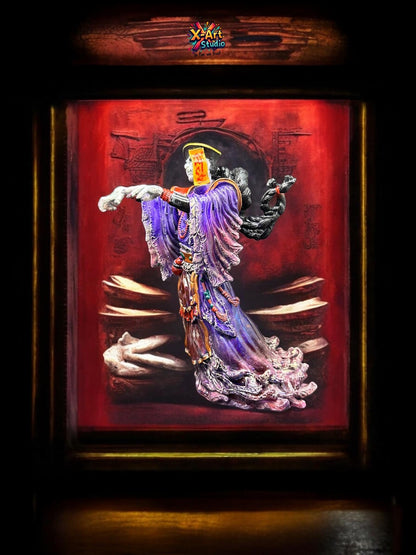 Hand Painted Jiangshi Statue – Chinese Zombie Folklore Horror Decor Resin Figurine