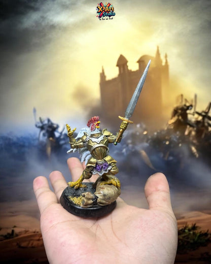 Hand Painted Chicken Knight Figurine – Fantasy Warrior Statue, Funny Medieval Tabletop RPG Decor
