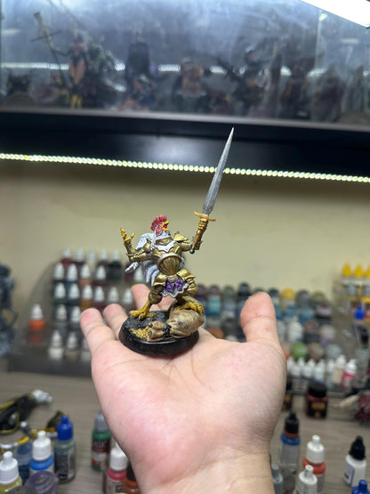 Hand Painted Chicken Knight Figurine – Fantasy Warrior Statue, Funny Medieval Tabletop RPG Decor